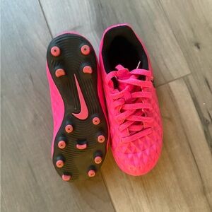 Nike Kids Bright Pink Soccer Sneakers